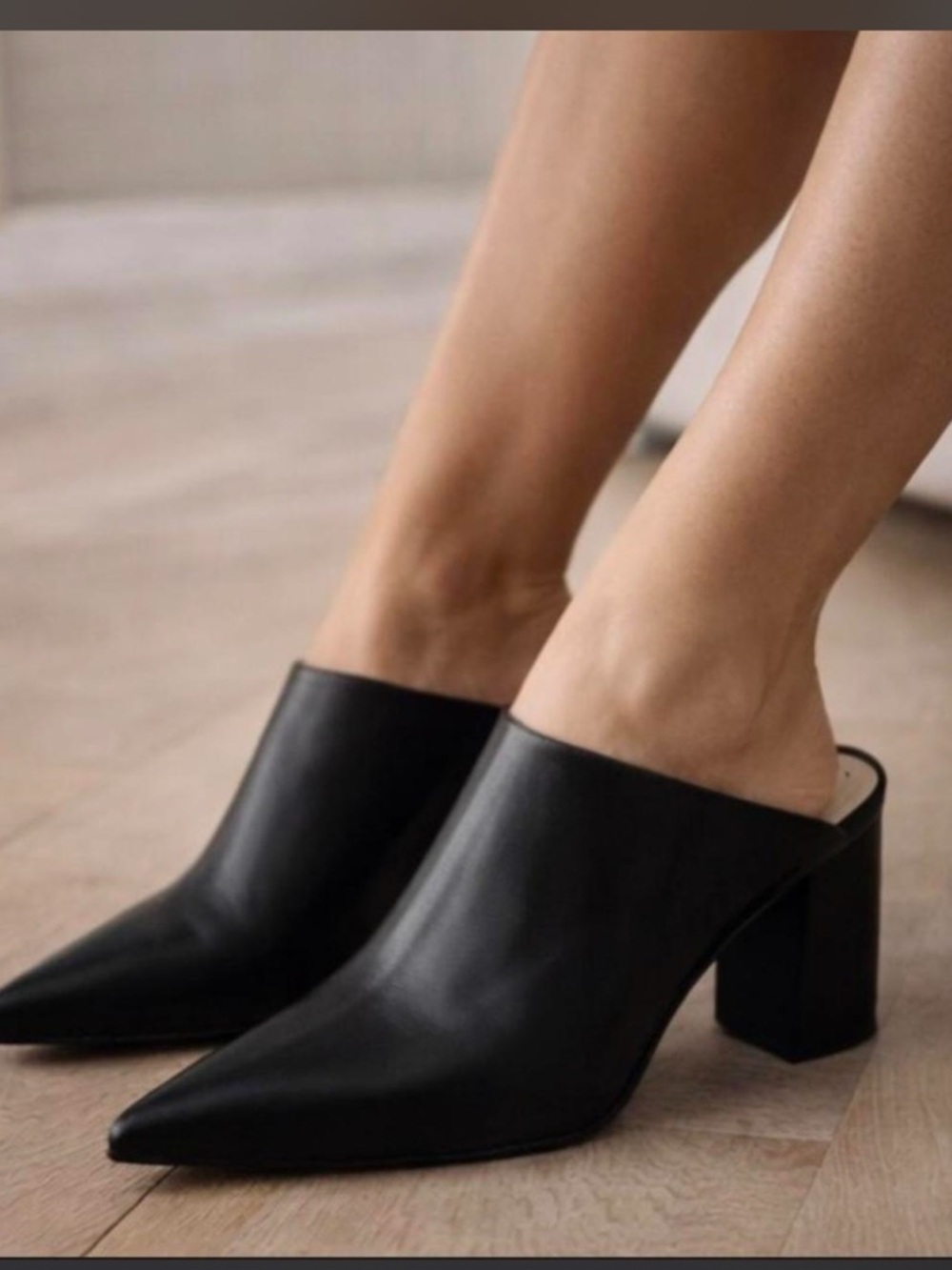 Marc Fisher black mules booties black leather brand new never worn